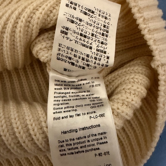 Batoner men’s solid wool rib Cream Sweater - Picture 4 of 8